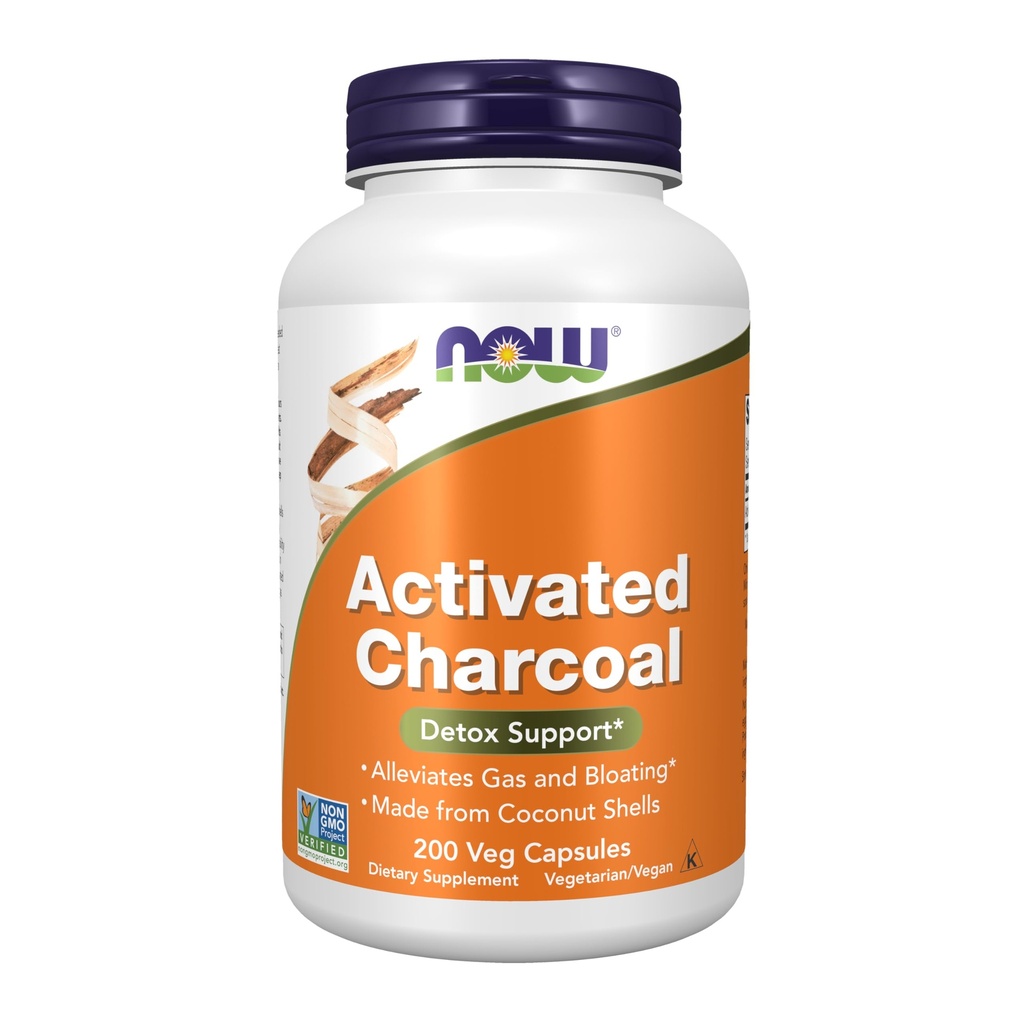 JETZT Nahrungsergänzungsmittel, Aktivkohle aus Kokosnussschalen, Non-GMO Projekt Verified, Detox Support*, 200 Veg Kapseln