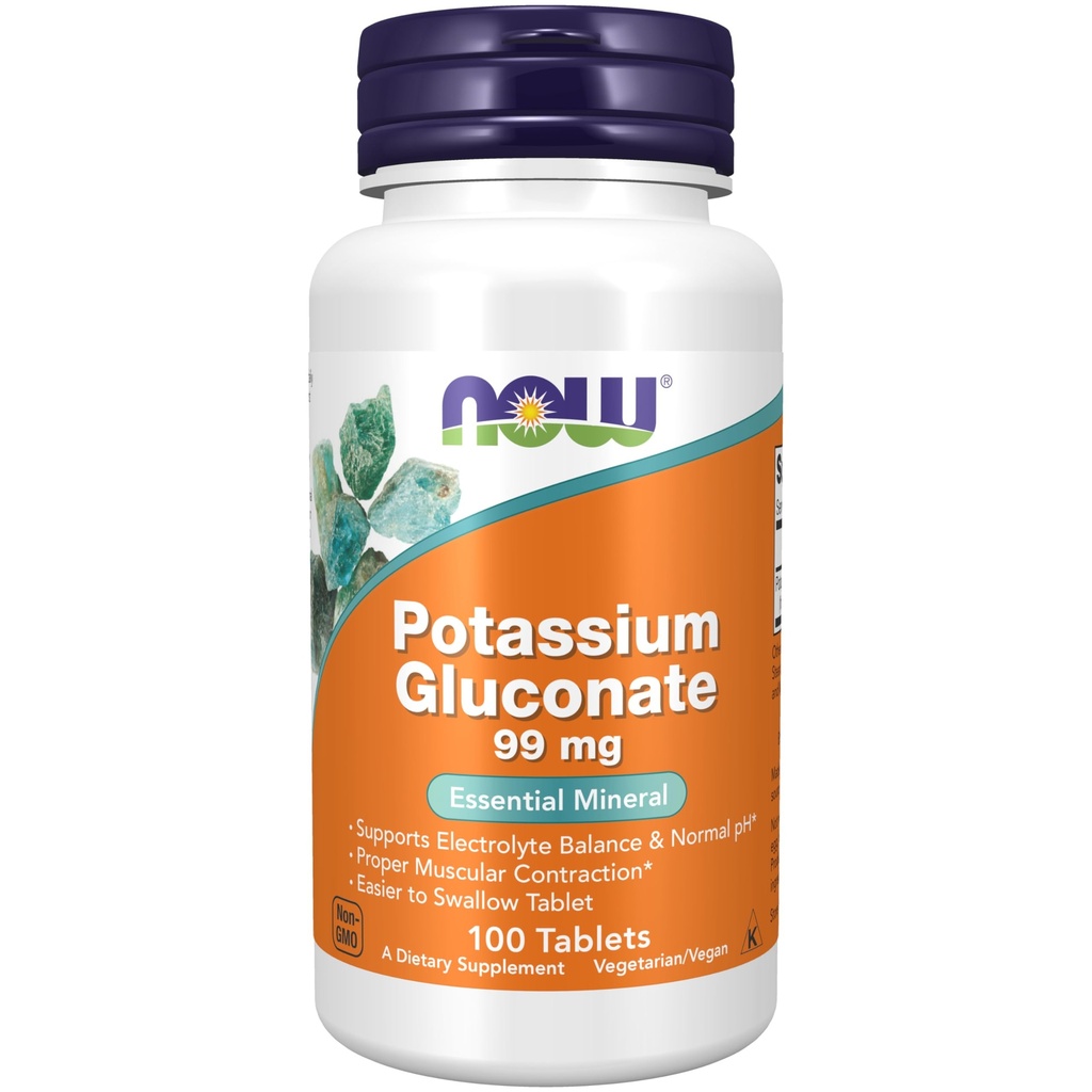 MAINTENANT compléments alimentaires, gluconate de potassium 99mg, plus facile à avaler, minéral essentiel*, 100 comprimés