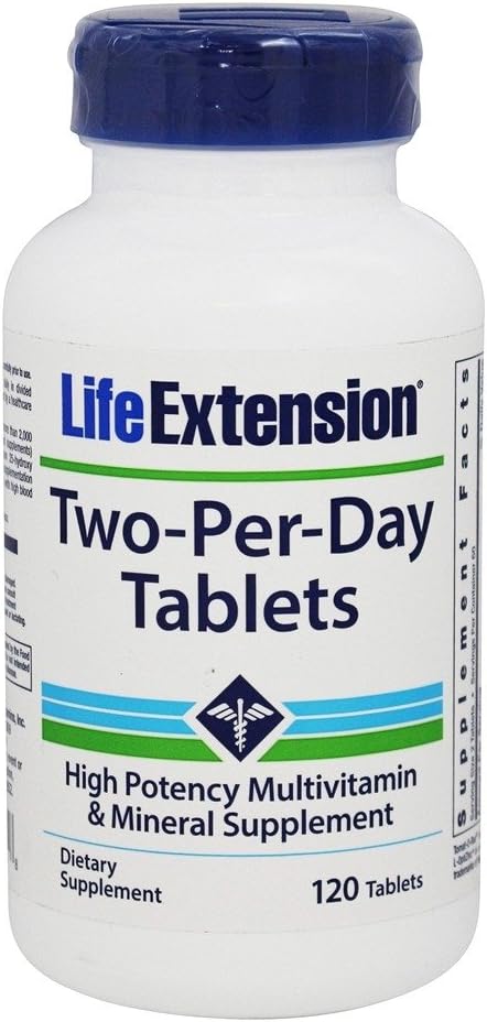 Estensione della vita Due-Per-Day Tablets Super-Potent Multivitamin & Mineral Supplement 120 compresse
