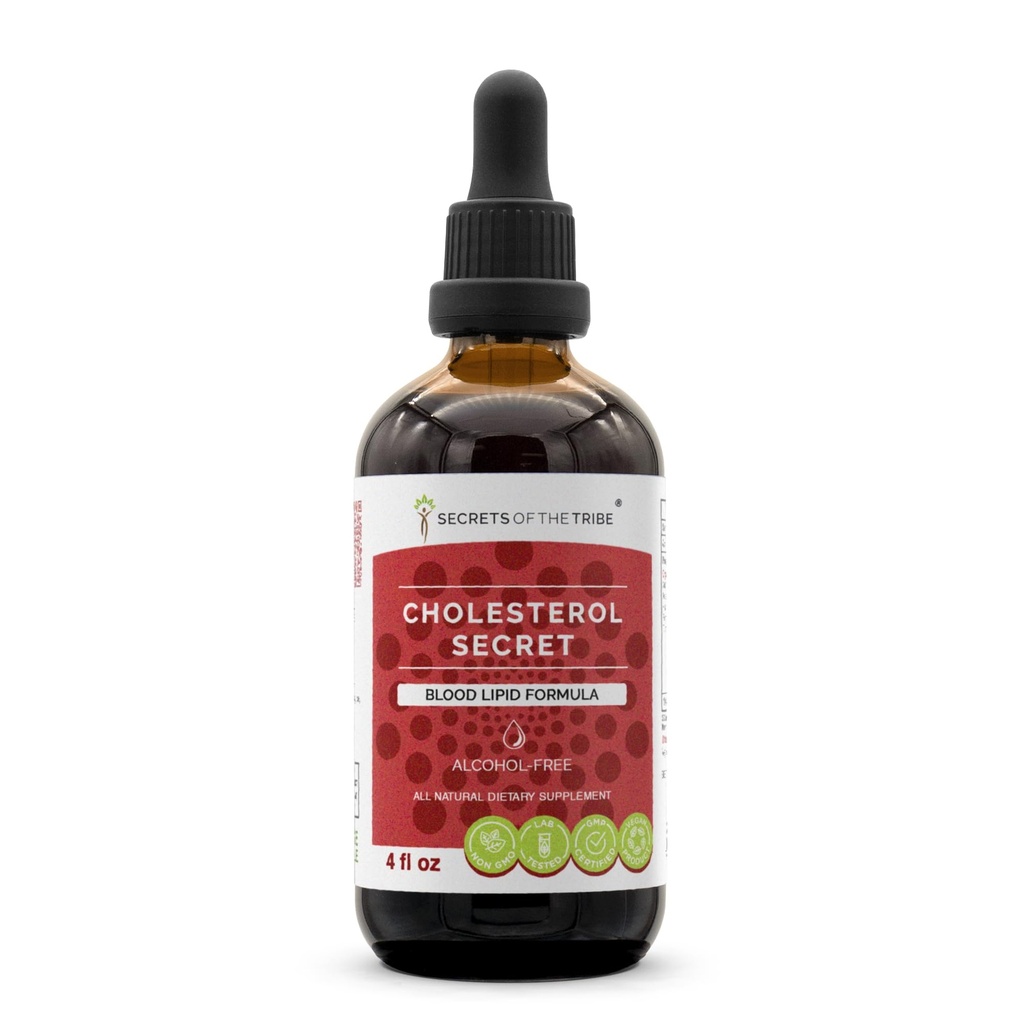 Secrets of the Tribe - Cholesterol Secret, Blut Lipid Formel, Kräuter-Ergänzung Blend Tropfen Alkoholfreie Flüssigkeit Extrakt 4 fl oz