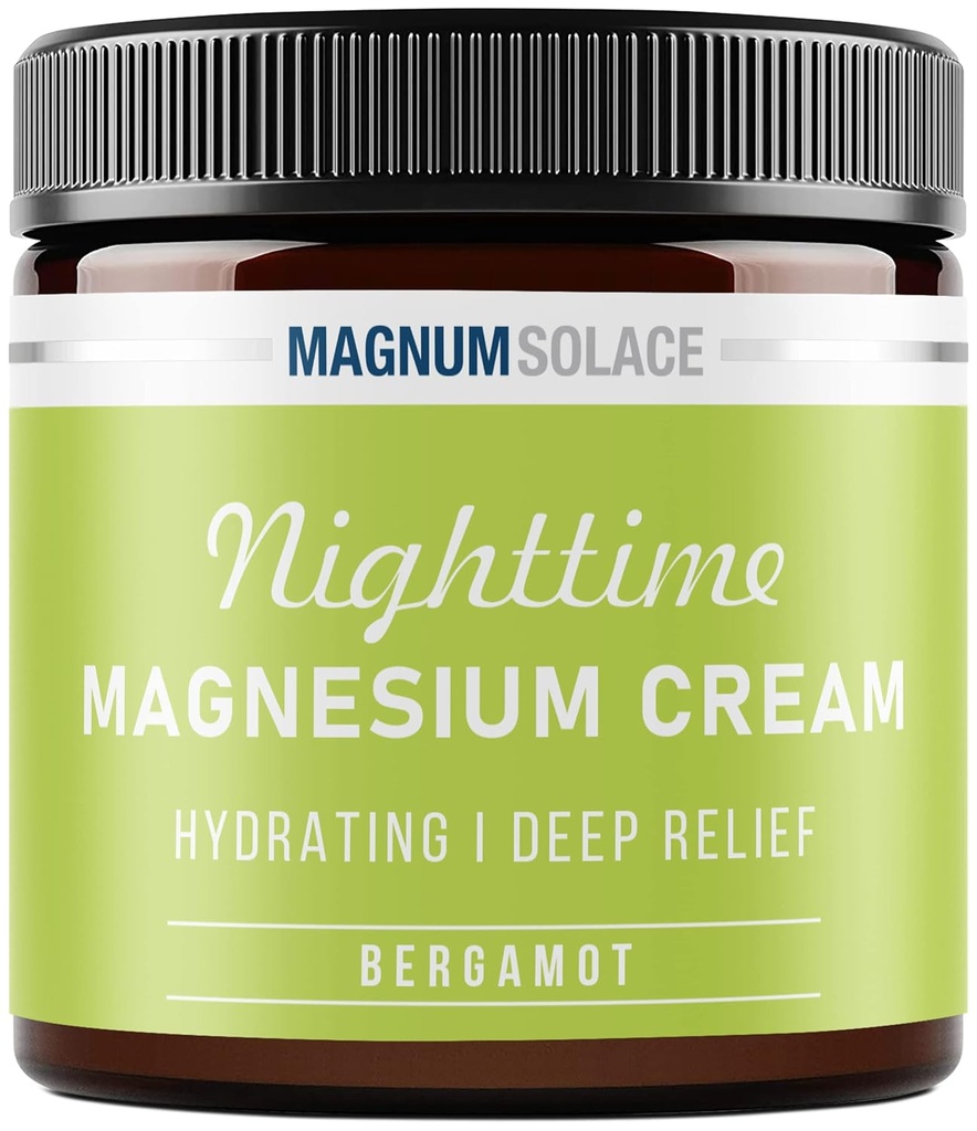 Magnesium Cream – topische Magnesiumlotion für Nacht-Relief für Leg Cramps, Schlaf & Muskel Soreness – Sicher für Kinder (Bergamot)