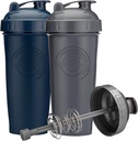 28-Ounce Shaker Bottiglia con Azione-Rod Mixer | Tazze Shaker con Citazioni Motivazionali | Protein Shaker Bottiglia è BPA Free e Lavastoviglie Safe | Gray & Navy