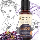 Vitamin D Tropfen für Infants - 400 IU pro Tropfen, natürlich & Zucker frei im MCT-Öl für beste Absorption. 880 Servietten. Einfach zu nehmen flüssige D3 Ergänzung für Baby & Kleinkinder (Schleife)