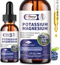2 Confezione Potassio Magnesio Supplemento Liquido - Alto Assorbimento Calma Magnesio Complesso & Potassium Plus Calcium, Vitamina D3, Zinco per Gambe & Bone & Energy & Immune Support - 4 Fl oz