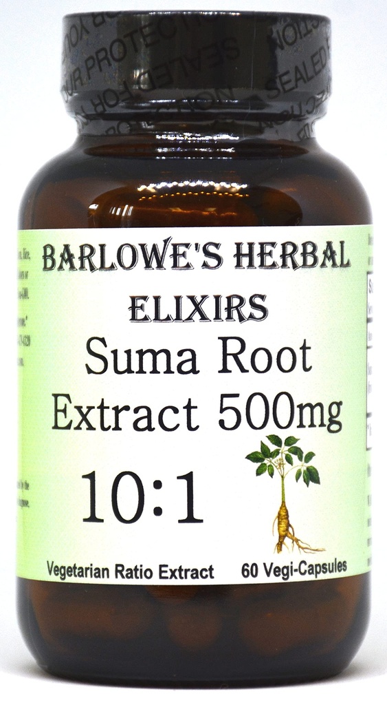 Barlowe's Herbal Elixirs Suma Root Extract Supplement (en anglais seulement) Pfaffia Paniculata (en anglais seulement) 10:1 Extrait concentré (en anglais seulement) 500mg Par Capsule (en anglais seulement) 60 Capsules végétaliennes sans stéarate, en bouteille, sans additifs