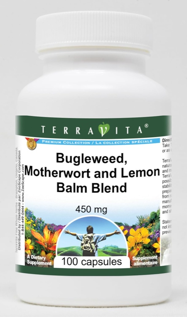 Supporto tiroide - Bugleweed, Motherwort e Lemon Balm - 450 mg (100 capsule, ZIN: 511178) - 2 Pack