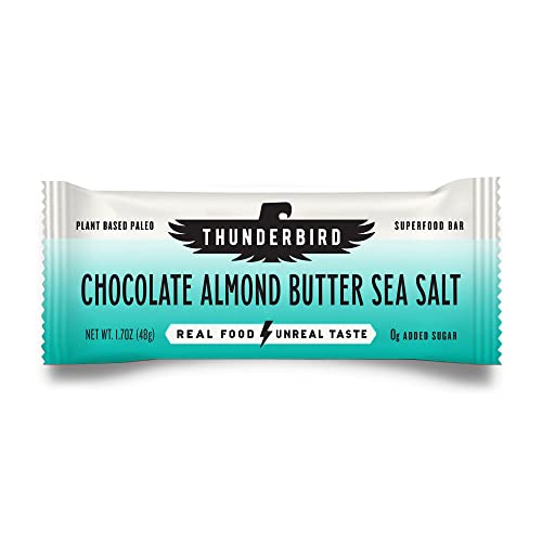 Thunderbird Bars Energy Snack, Glutenfrei mit Protein, Gesunde Real Food, Vegan Paleo Non-GMO, Ohne Zusatz von Zucker, Schokolade Mandel Butter Salz Geschmack (12 Count, 1,7 oz. Bars)