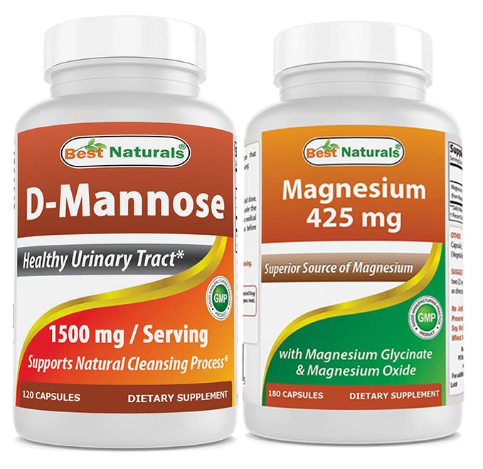 Meilleurs naturels D-Mannose 1500 mg et Magnésium Glycinate 425 mg