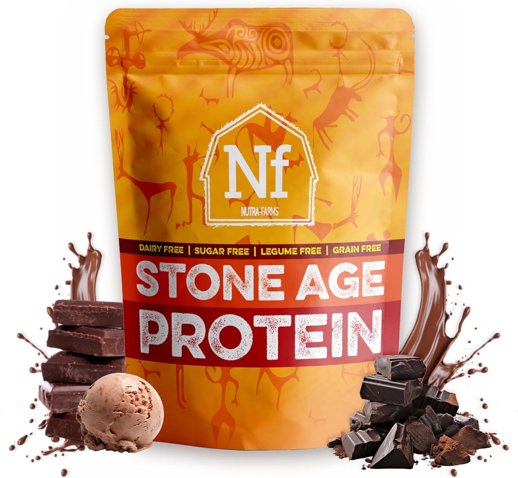 Nutra Farms Age de pierre Protéines d'oeuf sans gluten Poudre de protéines blanches d'oeufs Poudre blanche d'oeufs Sans lait, sans sucre et amis du Gut, 2 lbs