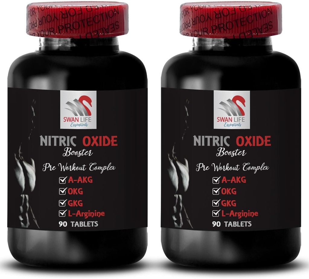 Ornitina alfa-ketoglutarate OKG - NITRIC OXIDE BOOSTER - polvere di L-glutammina, Resistenza all'esercizio, Polvere di ossido nitrico, Integratore di palestra, Resistenza all'esercizio 2 Bottiglia 180 Compresse