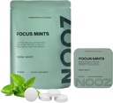 NOOZ Focus Mints Refill Bag - Booster di cervello senza caffeina per Clarity Mentale - Flavoro zecca fresco | Zucchero-Free, Integratore di viaggio con Vitamine C, B6, B12 - Non OGM, Etichetta pulita, 150 Mints