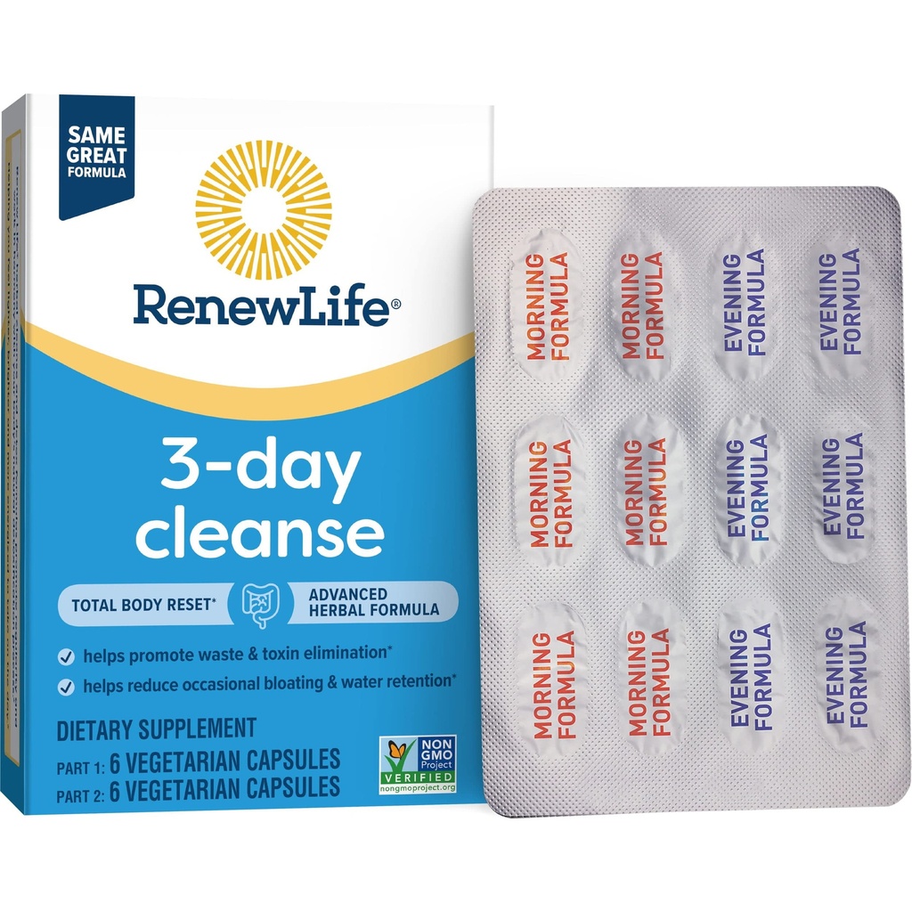 yhn Total Body Reset Adult 3-Day Cleanse Supplement, eine 12-Count Box der vegetarischen Kapseln des Erneuten Lebens 3-Day Cleanse Total Body,12 Zähler