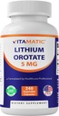 Vitamatic Lithium Orotate 5mg, 240 Veggie Kapseln, Non-GMO, Glutenfrei.