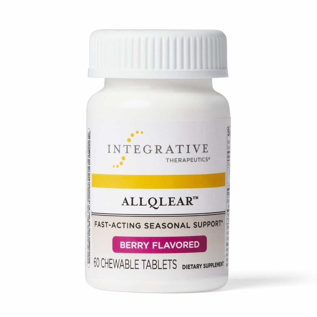 Integrative Therapie AllQlear - Saisonale Ergänzung für Immununterstützung *- Quail Egg Powder Blend - Dairy-Free - Berry Flavored, 60 Kautabletten (30 Servierungen)