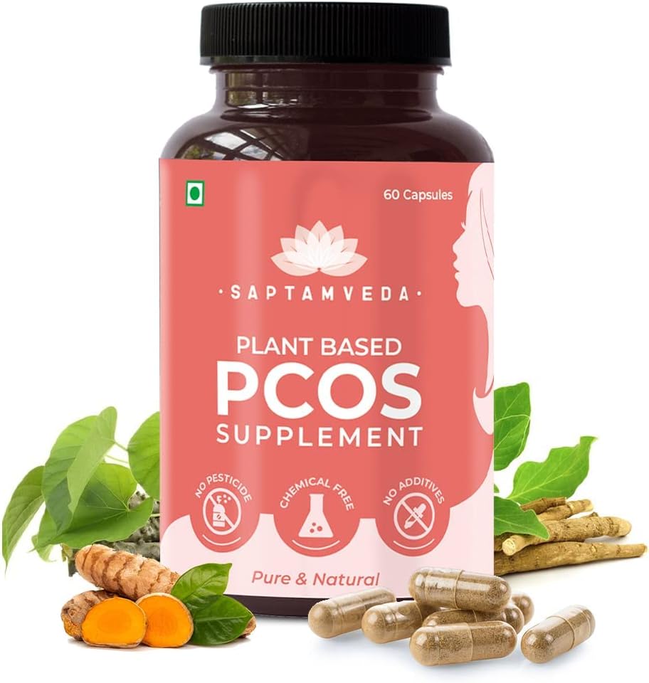 Pflanzenbasierte PCOS/PCOD Ergänzung 60 Veg Kapseln (500Mg) Pack 1 | Ayurvedische Medizin für verzögerte Perioden | Ergänzungen für Frauen fördern bessere Zyklus und Hormonal Balance
