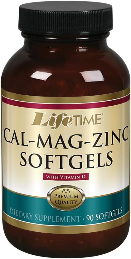 LifeTIME Calcium Magnesium Zinc w/Vitamin D | Support Bone, Muscle & Immunity Health | Easy Absorption | Softgel Capsule | 90 Capsule, 30 Serve