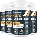 Probiotiques pour les hommes, 500 milliards UFC et 12 souches Probiotique pour les hommes, avec curcuma, canneberge, goji - Probiotiques pour la santé digestive, Gut, Immune & Bloating, Prostate & Urinary Tract Health, 240 Capsule