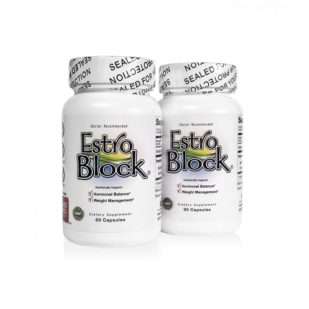 Estroblock - 2-Pack 120 Kapseln insgesamt - DIM & Indol 3-Carbinol für natürliche Hormon-Balance, Akne - Anti-Toxic Estrogen Aromatase Inhibitor Blocker. Vegan,Soy-Free, Dairy-Free, Non-GMO (2)