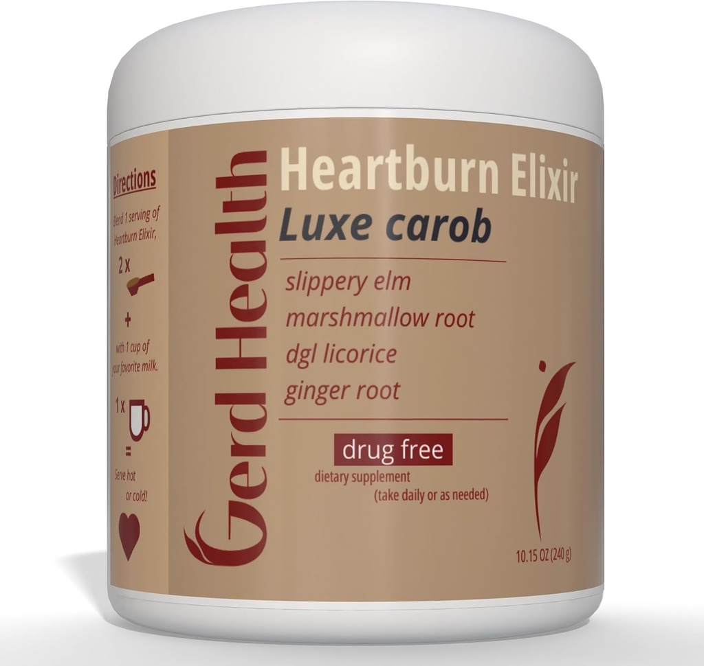 Elisir bruciore di stomaco: bevanda di polvere di erbe fatta con radice di Marshmallow, Slippery Elm Bark & DGL liquirizia