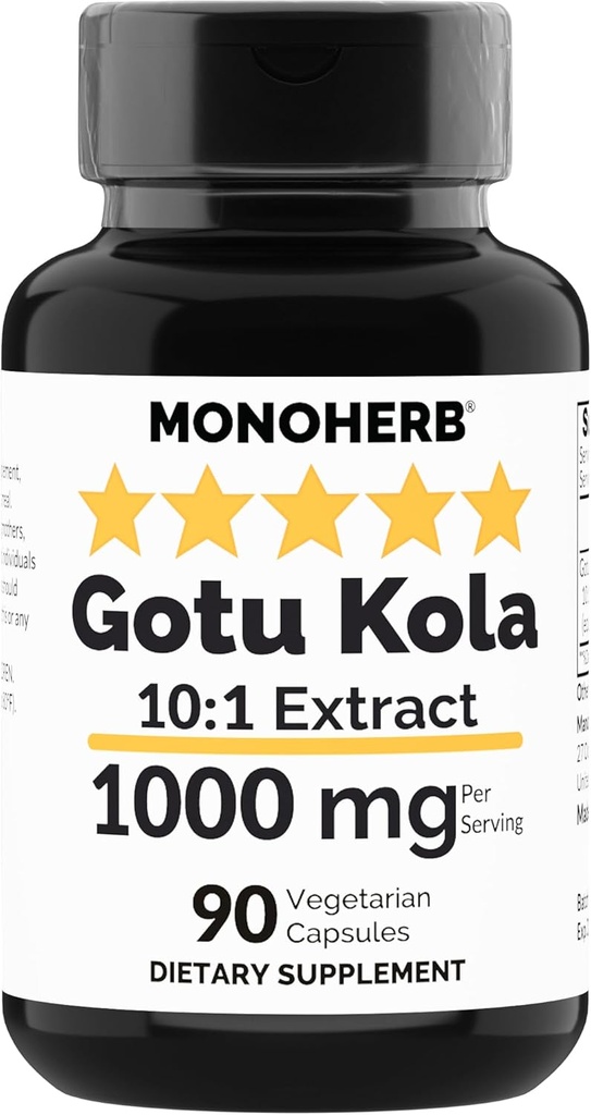 MONOHERB Gotu Kola Extract 1000 mg - 90 Vegetarische Kapseln