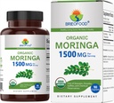 Brieofood Organic Moringa 1500mg, 45 Serve, Vegetariano, Senza Glutine, 90 compresse vegetariane