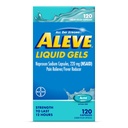 Aleve Capsules liquides, Naproxen Capsules de sodium 220 mg (AINS), analgésique/réducteur de fièvre, soulagement rapide de la douleur, 120 Compte