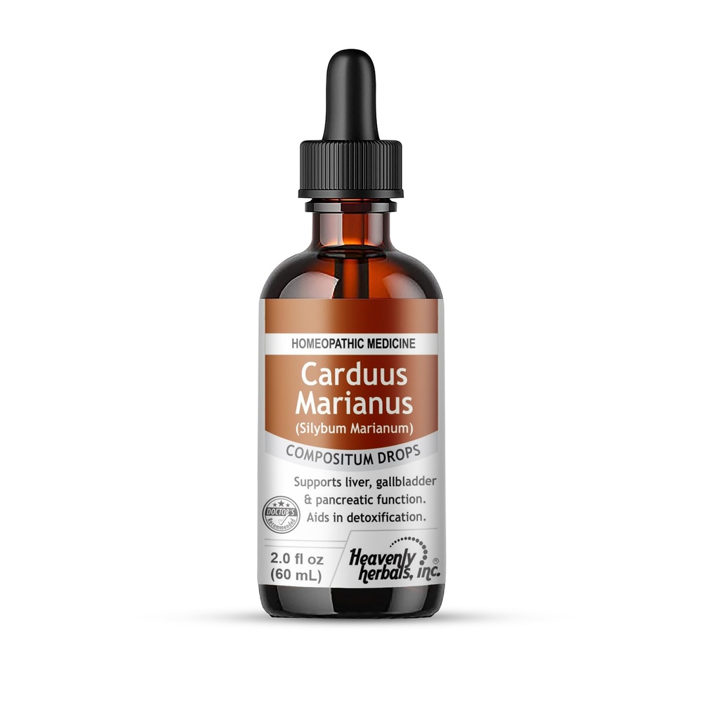 Heavenly Herbals, Inc. Carduus Marianus Compositum Homeopathic Drops, unterstützt Liver, Gallbladder & Pancreatic Funktion. Beihilfen in der Entgiftung. 2.0 fl oz (Alcohol Free)