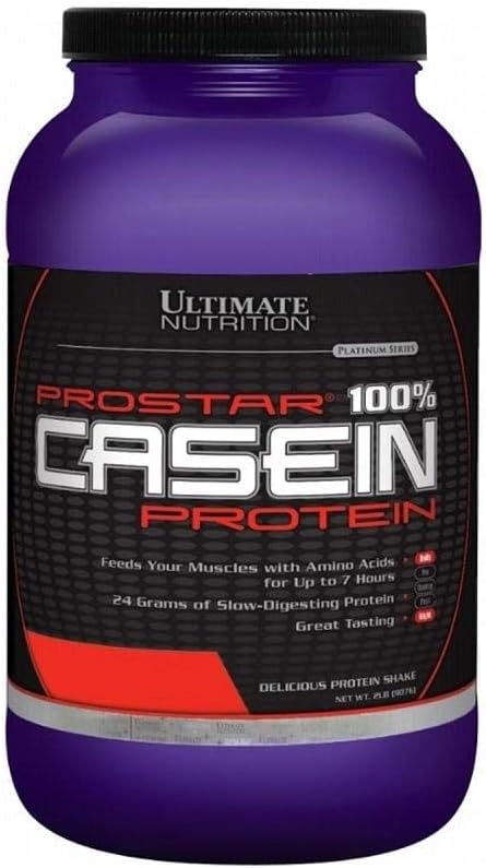 Ultimate Nutrition Prostar Micellar and Hydrolyzed Casein Protein Powder - Fat Free Overnight Muscle Growth and Recovery mit BCAAs, 2 Pfund, Schokolade