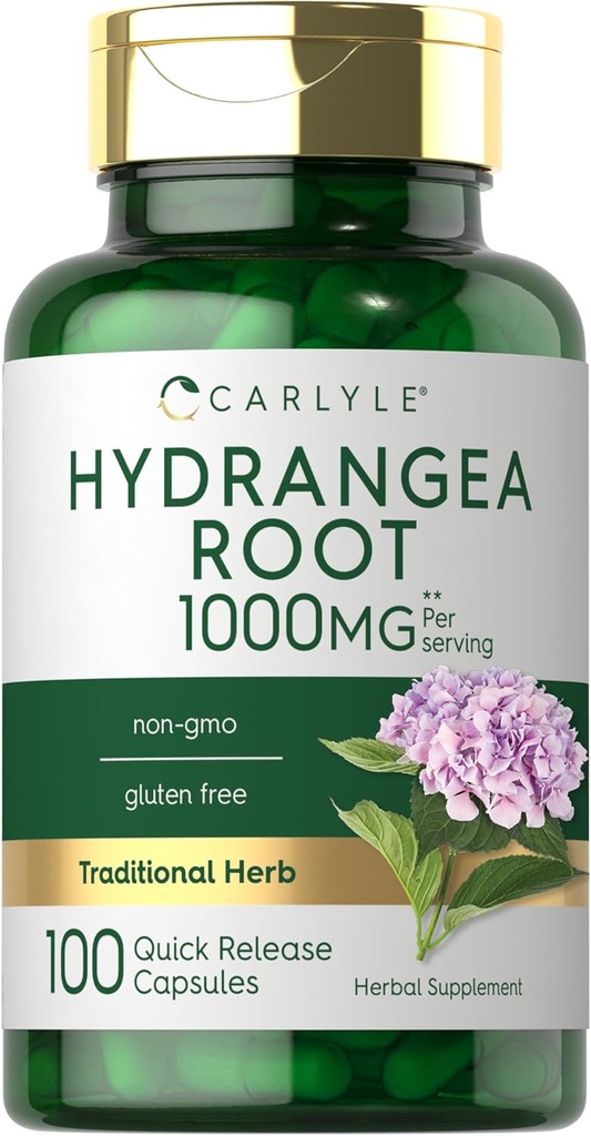 Carlyle Hydrangea Root Capsules | 1.000mg | 100 Count | Non-GMO, Gluten Free Extract