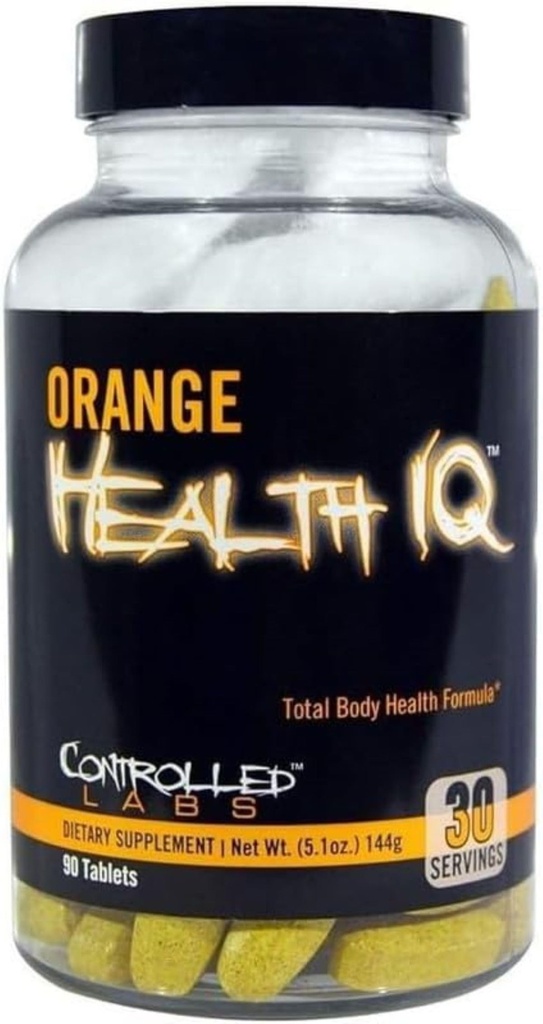 KONTROLLED LABS Orange Health IQ Tägliche Ergänzung für Männer und Frauen, 90 Tabletten, Enhanced Stamina, Energie, Cardio-Funktion in Ihrem Workout und Sport