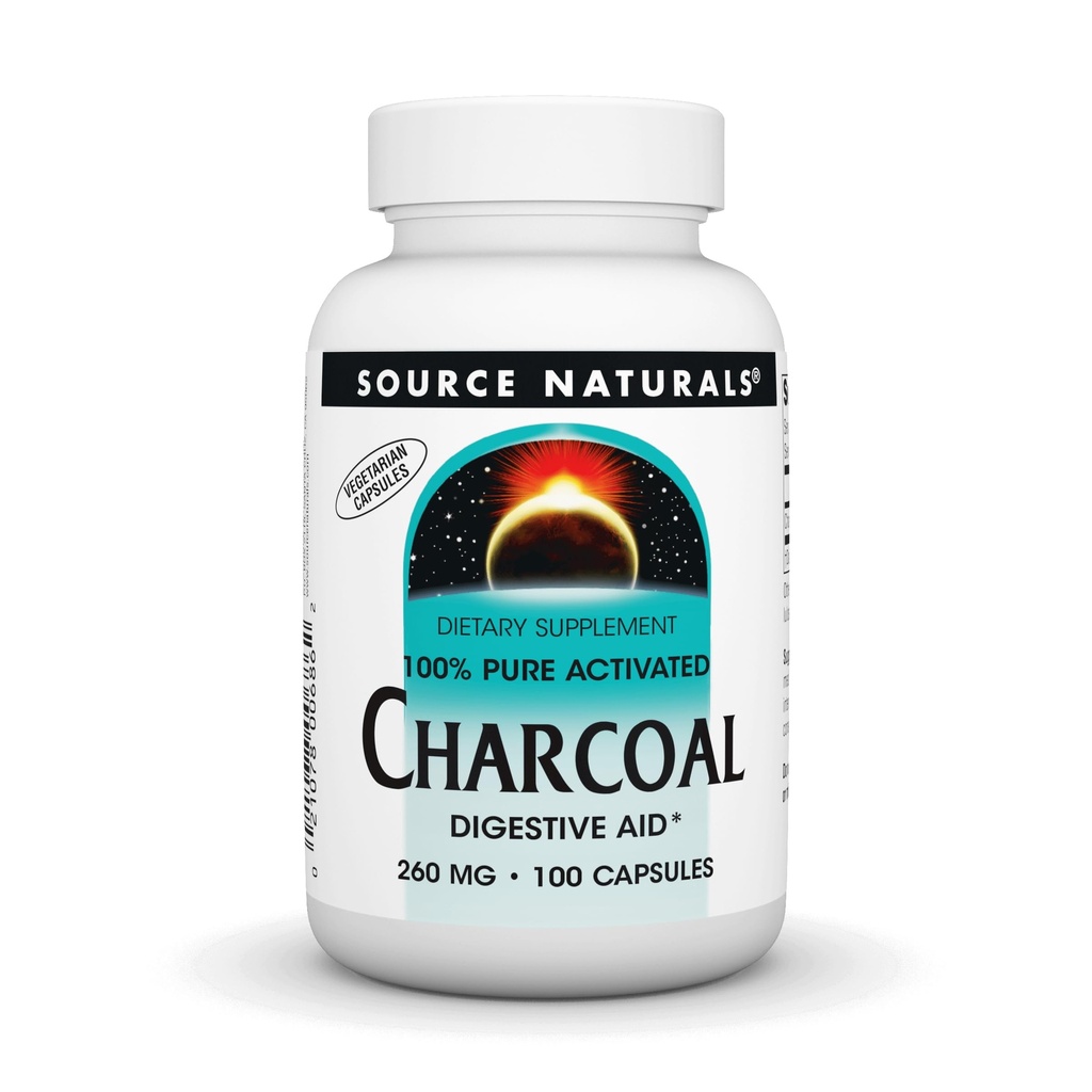 Quelle Naturals Charcoal - 100% reine aktivierte, Verdauungshilfe - 100 Kapseln
