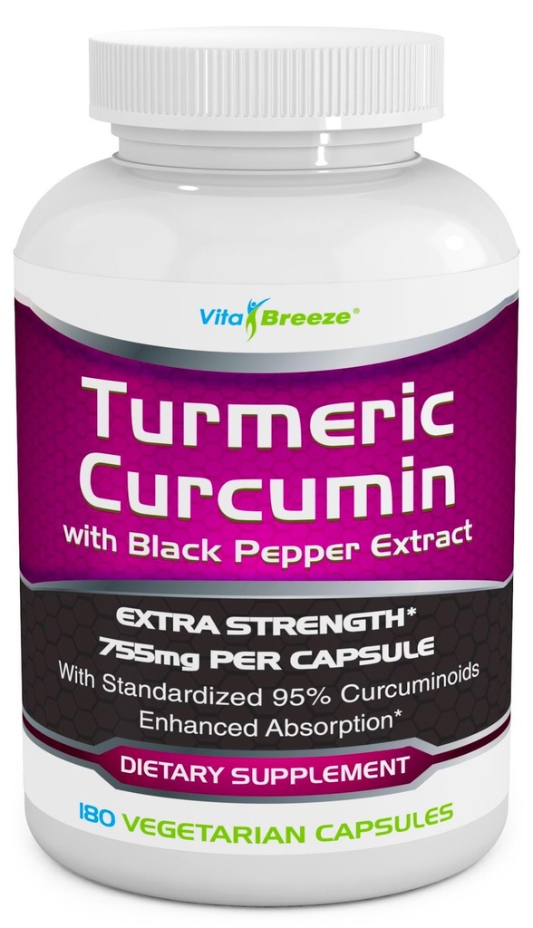 Complesso curcuma curcuma curcuma con estratto di pepe nero - 755mg per capsula, 180 Veg. Caps - Contiene Piperina (per assorbimento superiore e bio-validabilità tumerica) e 95% Curcuminoidi standardizzati