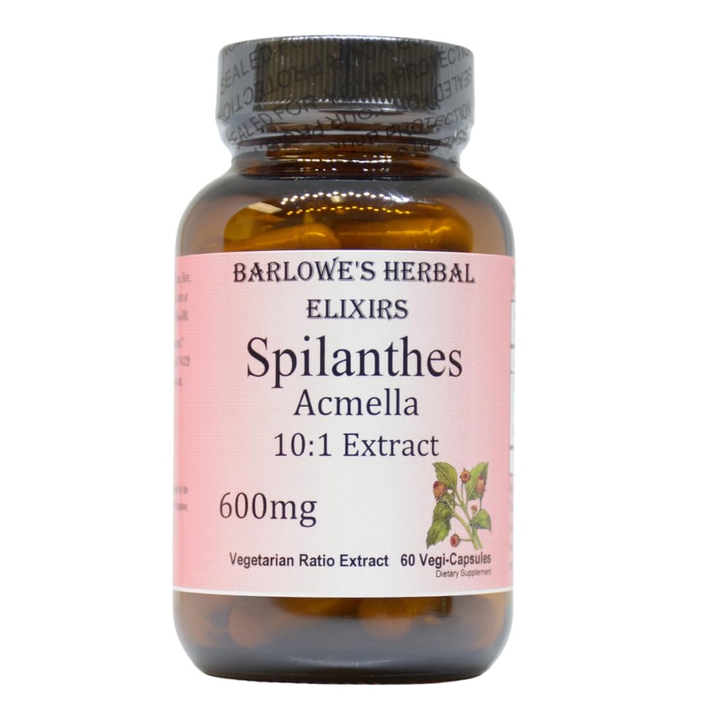 Spilanthes Acmella Extract | 600mg Per Capsule | Integratore di erbe per il benessere naturale & Balance | 60 capsule vegane | Stearate-Free, Vetro in bottiglia per la freschezza