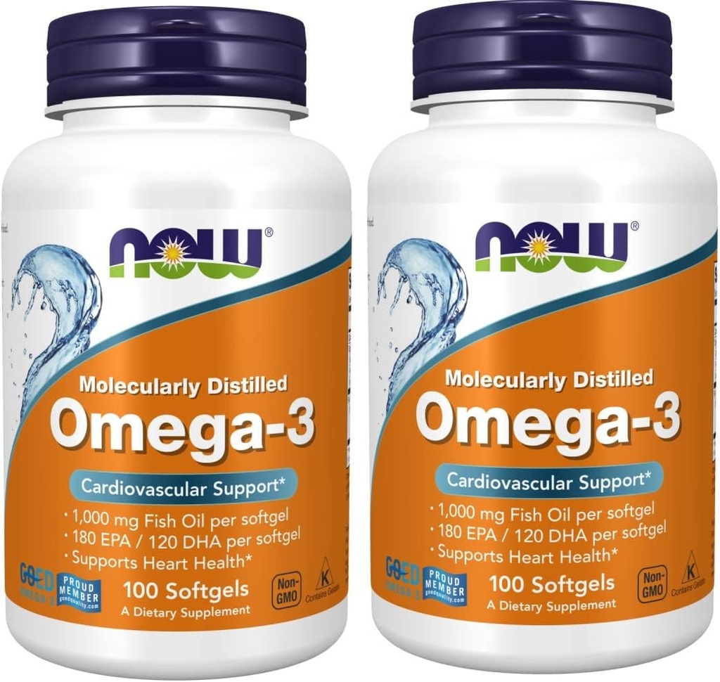 Maintenant Oméga-3 2000mg, 100 Nombre (paquet de 2)