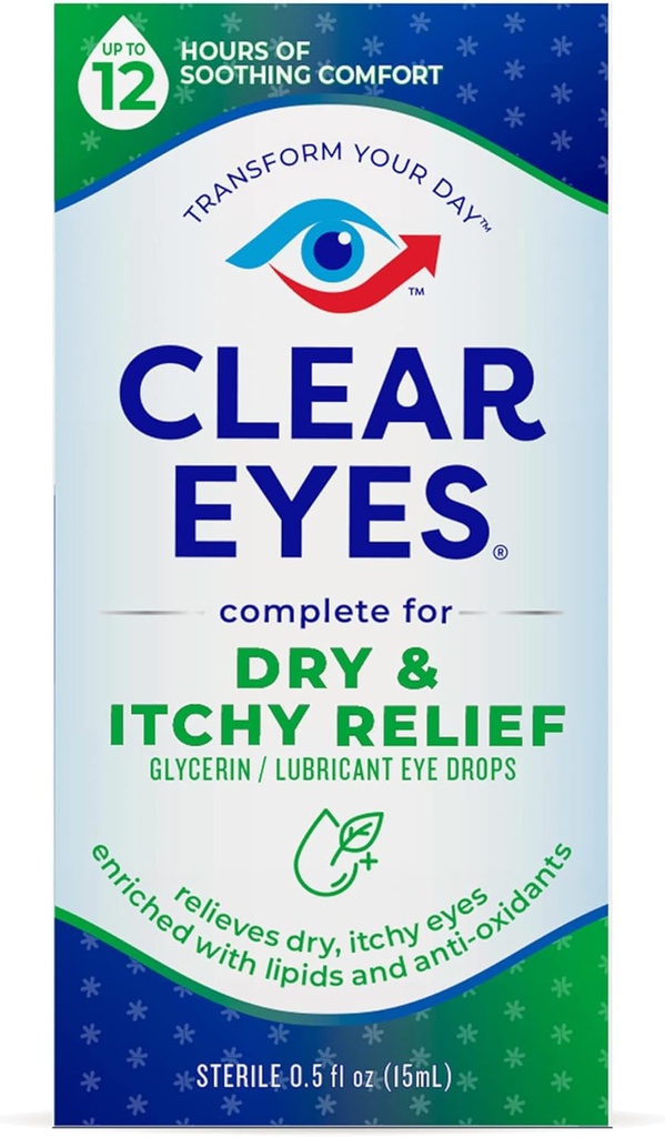 Yeux clairs gouttes oculaires sèches et démangeaisons, 0,5 Fl Oz