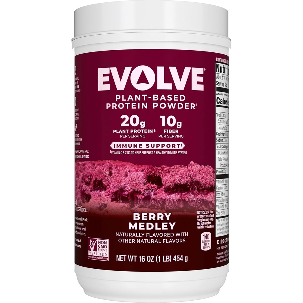 Poudre de protéines, Berry Medley, 20g de protéines, 1 livre