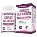 Vitamines purement optimales complètes de croissance des cheveux pour les femmes et les hommes – soutient la croissance des cheveux plus épais, plus forte, peau saine et ongles – Biotine, collagène, kératine – facile à prendre, sans saveur, 60 capsules