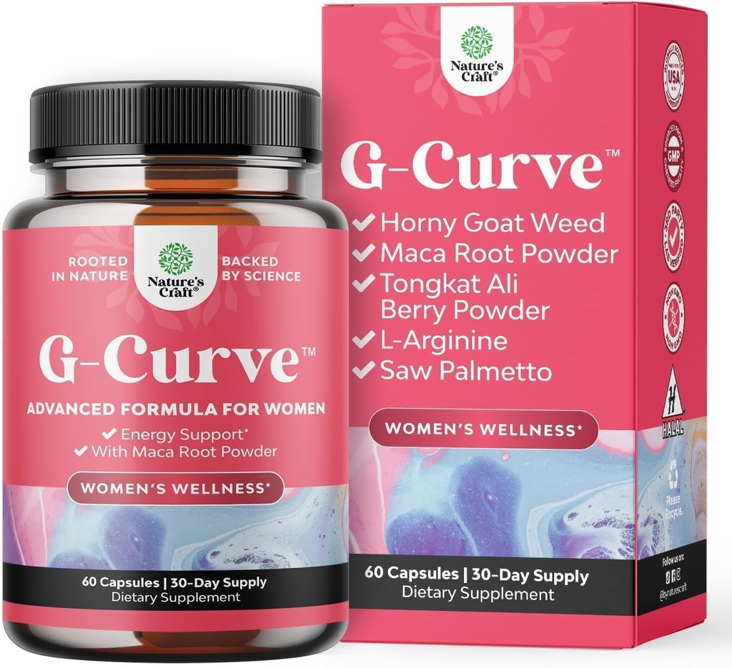 Natures Craft G-Curve Butt und Brust Enhancement Pillen - Kräuter Enhancer Mai Unterstützung Body Sculpting Curves mit Säge Palmetto Extrakt Horny Ziegenkraut für Frauen *Ergebnisse Vary 60 Count