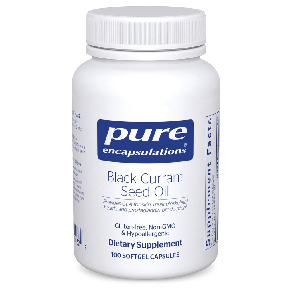 Pure Encapsulations Black Currant Seed Oil | Hypoallergene Nahrungsergänzung | 100 Softgel Kapseln