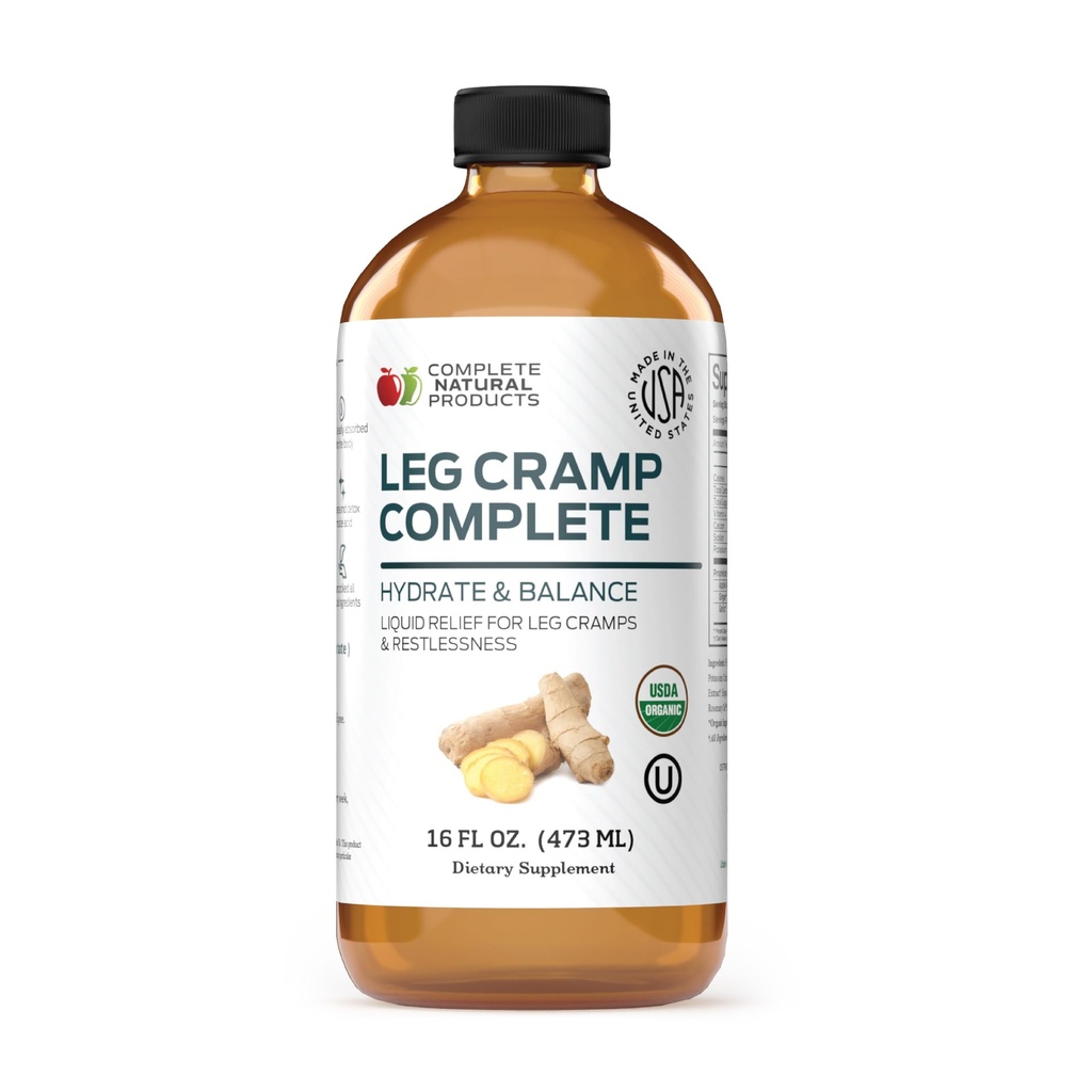 Leg Cramp Complete 16oz - Natürliche flüssige organische Amish Muscle, Fuß & Bein Cramp Remedy Relief, Vitamin, & Supplement