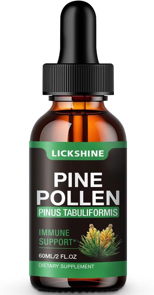 Tintura di polline di pino 1 confezione - Estratto di gocce liquide della polvere del polline di pino organico per il supporto immunitario, supplemento naturale di erbe senza zucchero - gocce di polline di pino vegano 2 Fl.Oz.