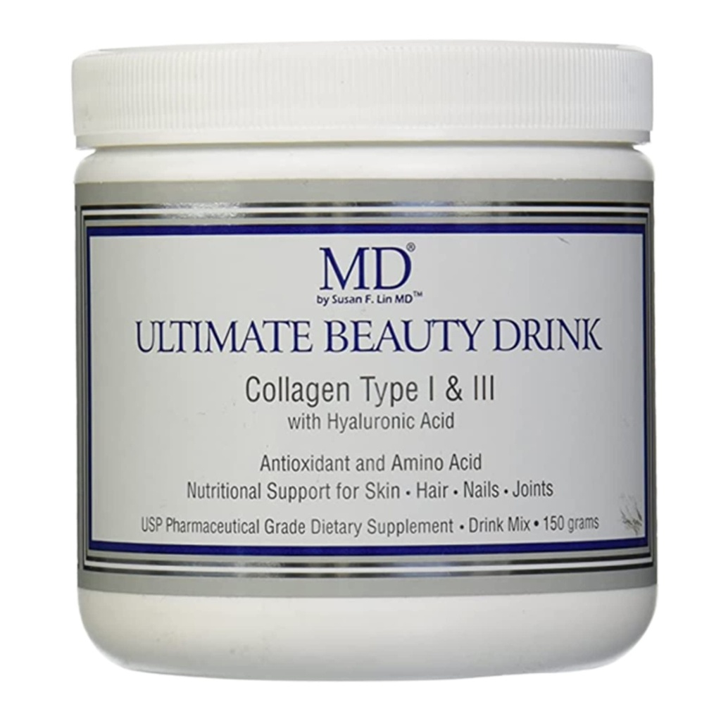 MD Ultimate Beauty Drink Powder CollagenType I & III | Collagen Integratore alimentare con antiossidanti | Fornisce supporto nutrizionale a pelle, capelli, unghie, giunti | 150 Grammi