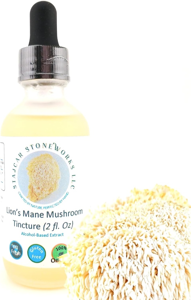 Bio Lion's Mane Mushroom Alcohol Tincture – ganzheitliche Gesundheit – 2 Unzen Doppel extrahiert, Triple-Micron gefiltert Bereitstellung Superior Klarheit und Reinheit.