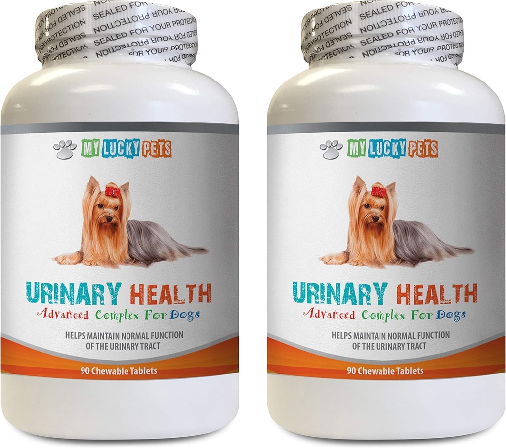 Pilules pour chiens - Formule de santé urinaire pour chiens - Aide avec l'incontinence et les problèmes de la vésicule - Immune Boost - Santé urinaire pour chiens - 2 bouteilles (180 gâteries)