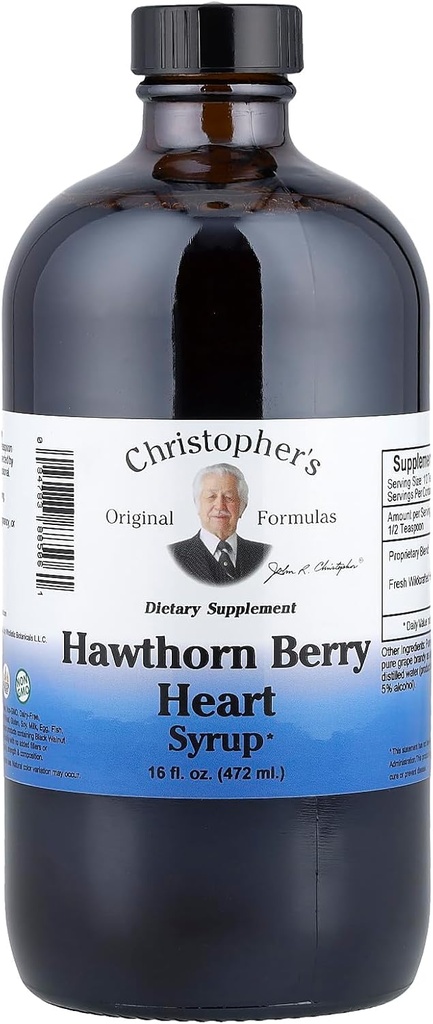 Christopher's Original Formeln Hawthorn Berry Heart Syrup - 16 fl oz | Natürliche Kräutermischung für allgemeine Wellness