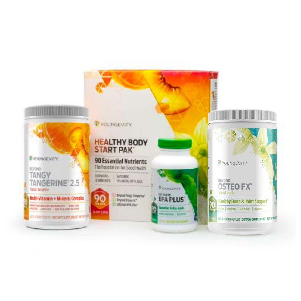 Youngevity Healthy Body Start Pak 2.5 | Nutrizione organica completa all-in-One | 60+ Minerali, 16 Vitamine, 12 Aminoacidi, 6 acidi grassi essenziali | Cibi interi, Pre/Probiotici + Supporto misto
