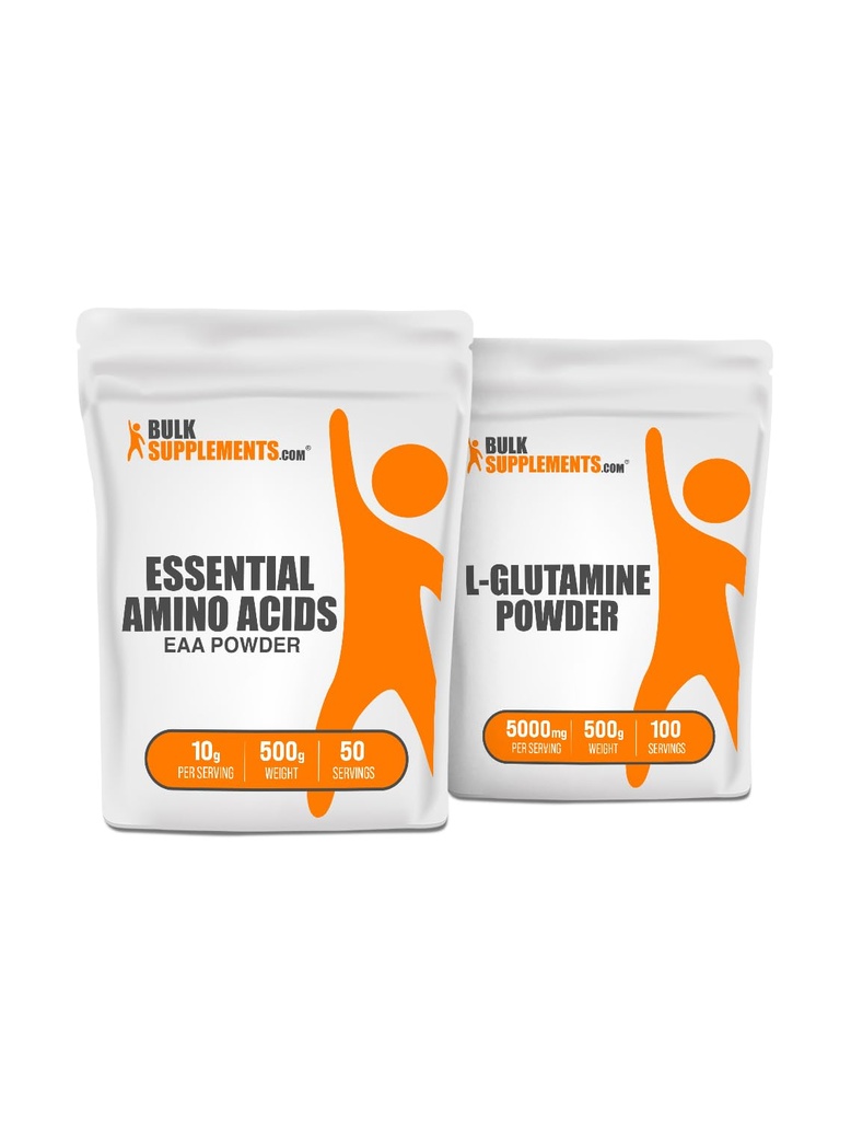 BulkSupplements EAA Polvere 500g + L-Glutamine 500g Bundle