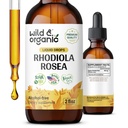 Wild & Organic Rhodiola Rosea Tincture - Mood Support - Rilassante Rhodiola Supplemento - Root Extract Liquid Drops - Vegan, Sugar & Alcohol-Free - 2 fl oz