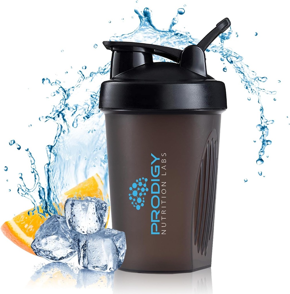 Prodigy Nutrition Labs Premium Shaker Bottle Perfekt für Protein Shakes und Pre Workout -14 Unze (schwarz)